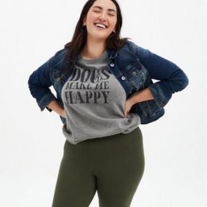 Torrid Dogs Make Me Happy Grey Raglan Sweatshirt